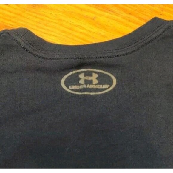 Under Armour Project Rock Above the Bar Mens Heatgear Navy Blue Tee Shirt Medium - Picture 7 of 7